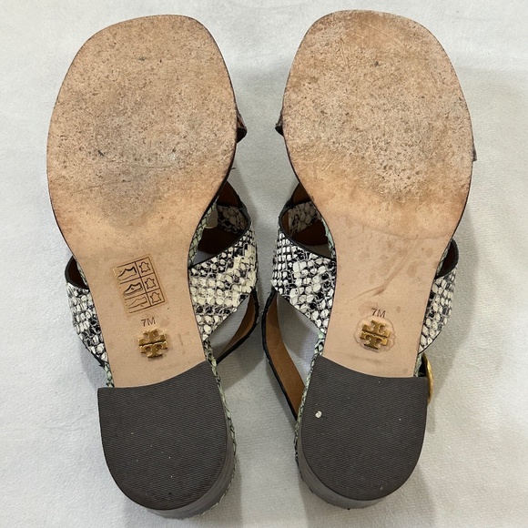 Tory Burch Snake Skin Slingback Sandals - Picture 6 of 7